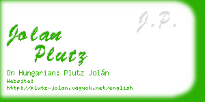 jolan plutz business card